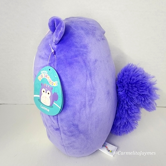 LUZMA 🐿️ Purple DOTD Embroidered Squirrel Original Squishmallows Kellytoy NWT - Picture 2 of 8
